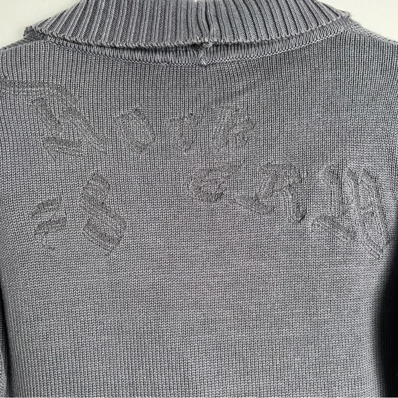 DIESEL Womens Y2K 90s “ROCK IS GRAY” Cardigan Sweater sz Small - Picture 3 of 5